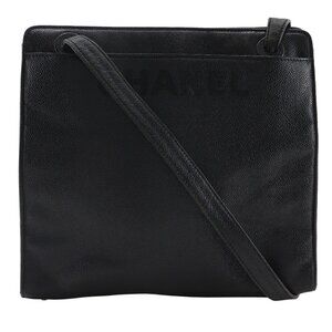 CHANEL Black Caviar Leather Tote Bag